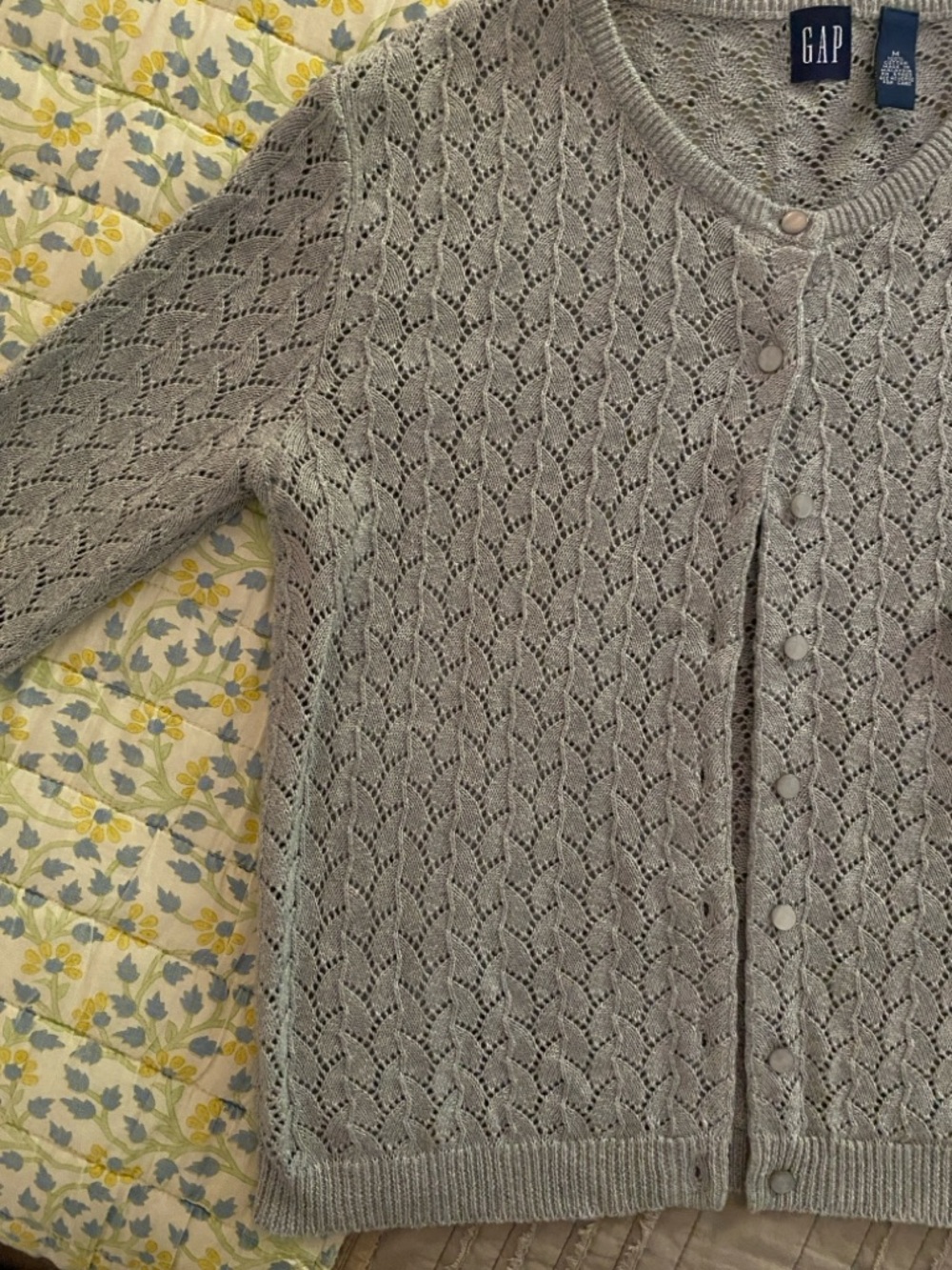GAP - Light Gray Knit Button Cardigan - Picture 2 of 8